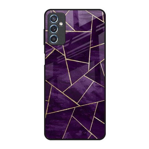 Geometric Purple Glossy Case For Samsung Galaxy M52 5G