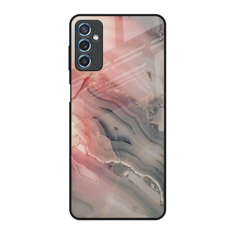 Pink And Grey Marble Glossy Case For Samsung Galaxy M52 5G