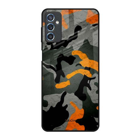 Camouflage Orange Glossy Case For Samsung Galaxy M52 5G