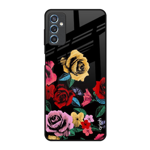 Floral Decorative Glossy Case For Samsung Galaxy M52 5G