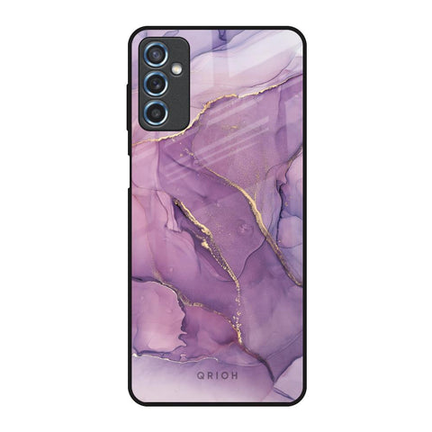 Purple Gold Marble Glossy Case for Samsung Galaxy M52 5G