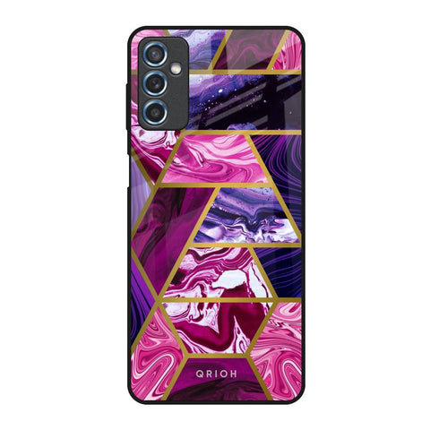 Electroplated Geometric Marble Glossy Case for Samsung Galaxy M52 5G