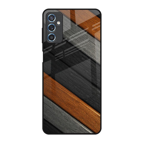 Tri Color Wood Glossy Case for Samsung Galaxy M52 5G
