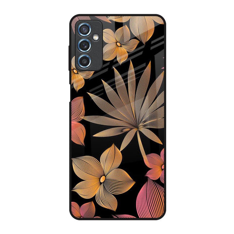 Lines Pattern Flowers Glossy Case for Samsung Galaxy M52 5G
