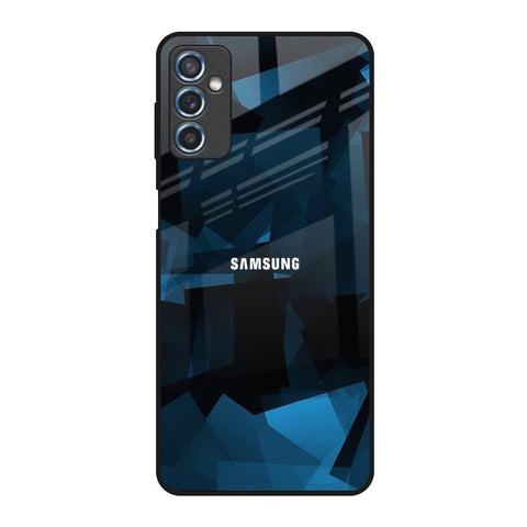Polygonal Blue Box Glossy Case For Samsung Galaxy M52 5G
