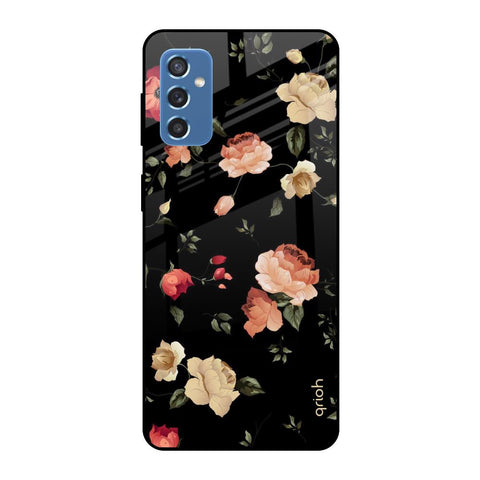 Black Spring Floral Glossy Case for Samsung Galaxy M52 5G