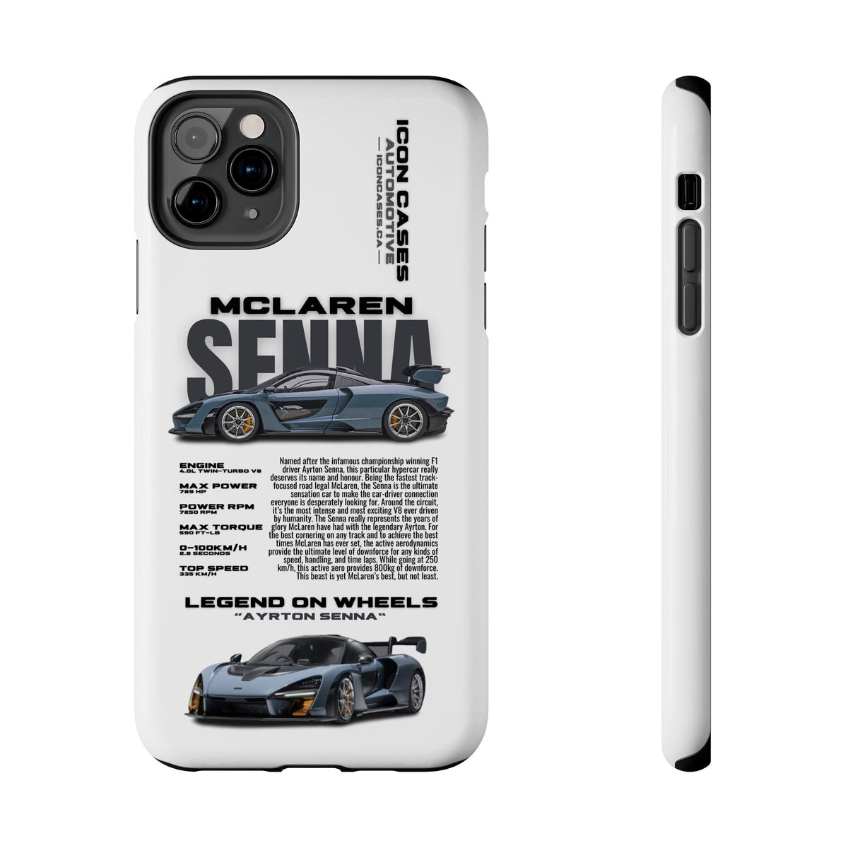McLaren Senna White Premium Tough Shining Phone Case (Double Layer) Available For All iPhone Models
