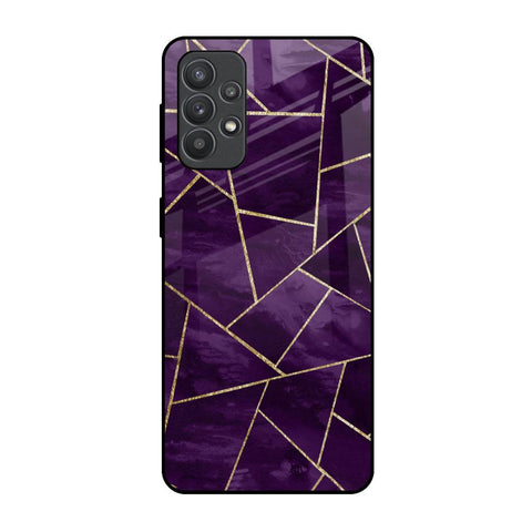 Geometric Purple Glossy Case For Samsung Galaxy M32 5G