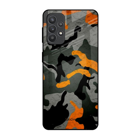Camouflage Orange Glossy Case For Samsung Galaxy M32 5G