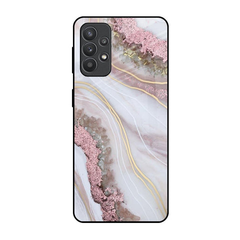 Pink & Gold Gllitter Marble Glossy Case for Samsung Galaxy M32 5G