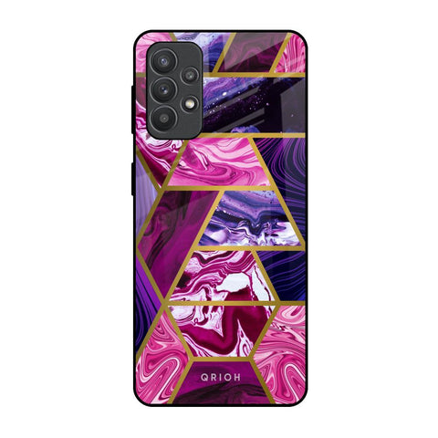 Electroplated Geometric Marble Glossy Case for Samsung Galaxy M32 5G