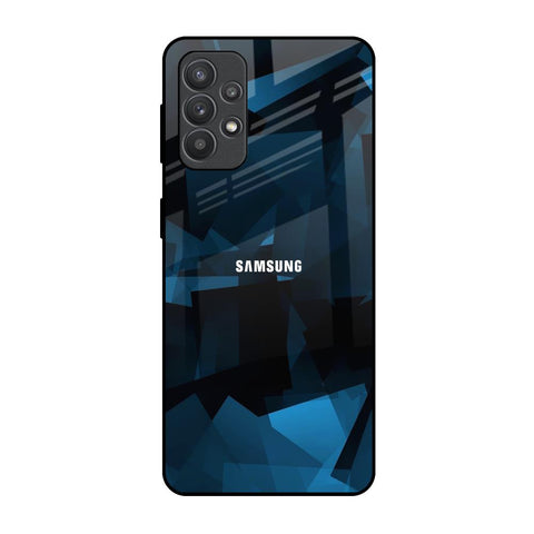 Polygonal Blue Box Glossy Case For Samsung Galaxy M32 5G