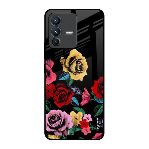Floral Decorative Glossy Case For Vivo V23 Pro 5G