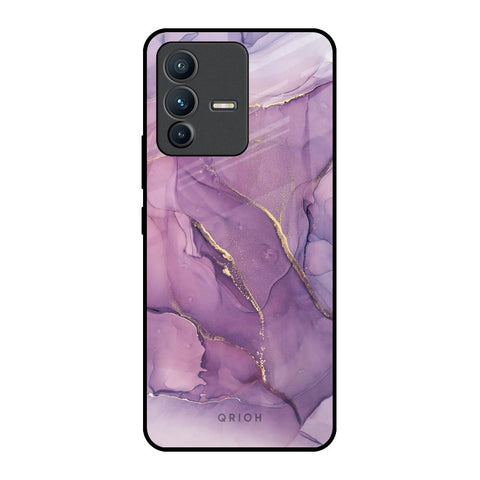 Purple Gold Marble Glossy Case for Vivo V23 Pro 5G