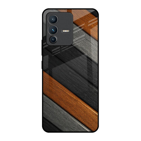 Tri Color Wood Glossy Case for Vivo V23 Pro 5G