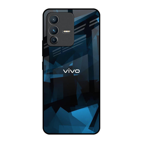 Polygonal Blue Box Glossy Case For Vivo V23 Pro 5G