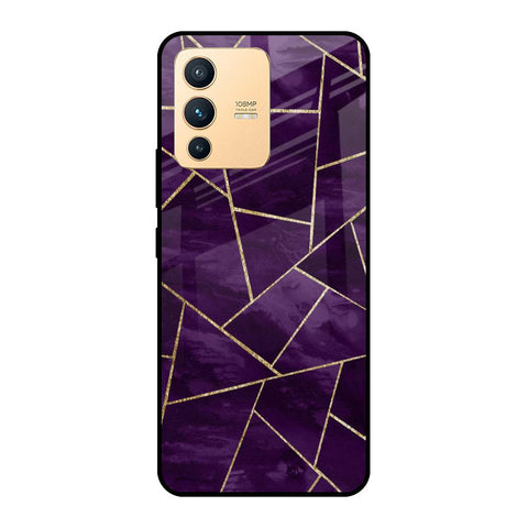 Geometric Purple Glossy Case For Vivo V23 Pro 5G