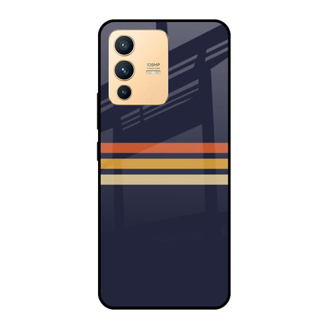 Tricolor Stripes Glossy Case For Vivo V23 Pro 5G