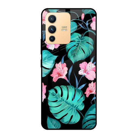 Tropical Leaves & Pink Flowers Glossy case for Vivo V23 Pro 5G