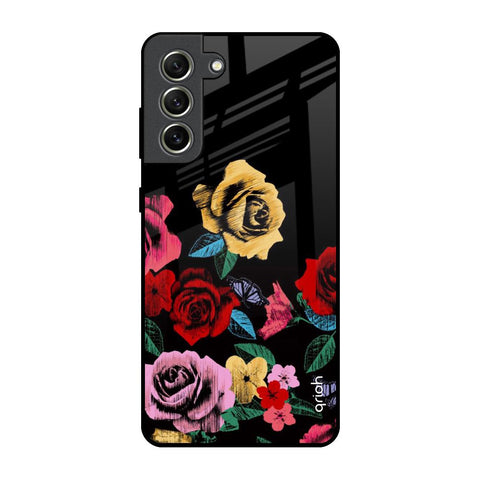 Floral Decorative Glossy Case For Samsung Galaxy S21 FE 5G