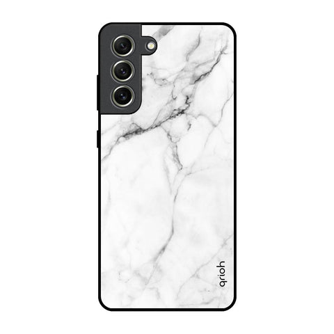 Modern White Marble Glossy Case for Samsung Galaxy S21 FE 5G