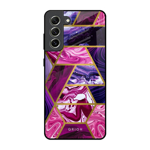 Electroplated Geometric Marble Glossy Case for Samsung Galaxy S21 FE 5G