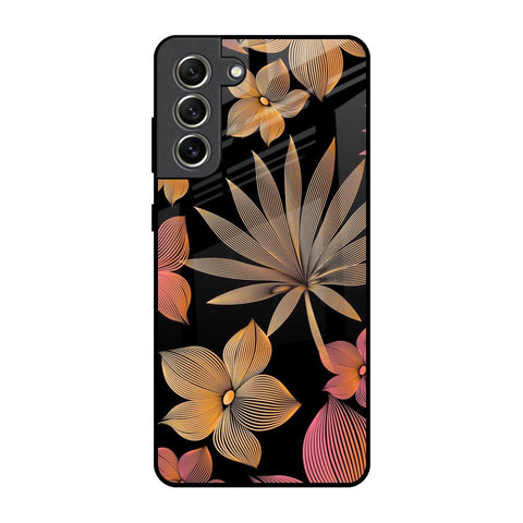Lines Pattern Flowers Glossy Case for Samsung Galaxy S21 FE 5G
