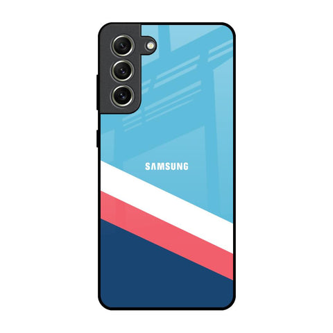 Pink & White Stripes Glossy Case For Samsung Galaxy S21 FE 5G