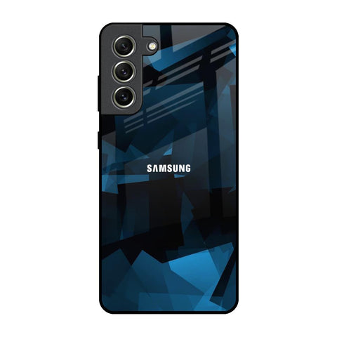 Polygonal Blue Box Glossy Case For Samsung Galaxy S21 FE 5G
