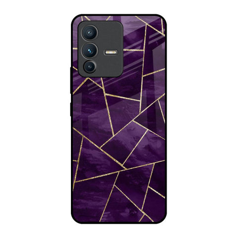 Geometric Purple Glossy Case For Vivo V23 5G