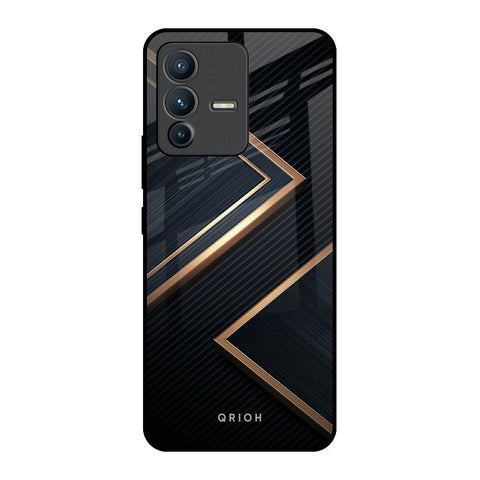 Sleek Golden & Navy Glossy Case for Vivo V23 5G