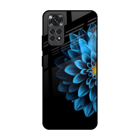 Half Blue Flower Glossy Case for Redmi Note 11
