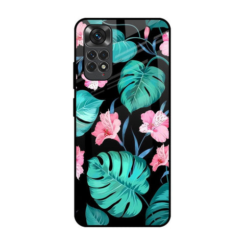Tropical Leaves & Pink Flowers Glossy Case for Redmi Note 11