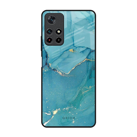 Blue Golden Glitter Glossy Case for Redmi Note 11T 5G
