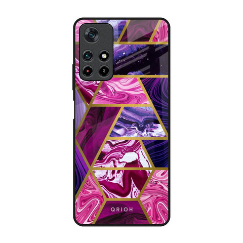Electroplated Geometric Marble Glossy Case for Redmi Note 11T 5G