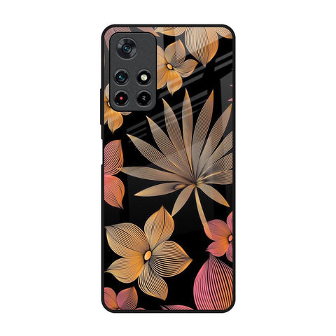 Lines Pattern Flowers Glossy Case for Redmi Note 11T 5G