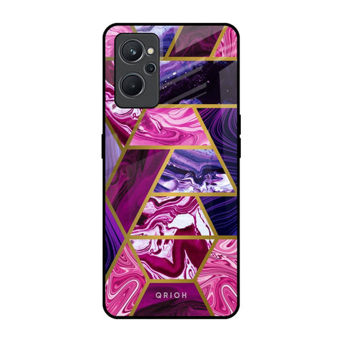 Electroplated Geometric Marble Glossy Case for Realme 9i