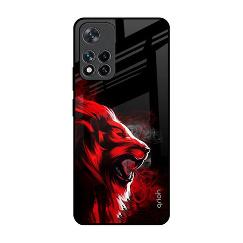 Red Angry Lion Glossy Case for Mi 11i