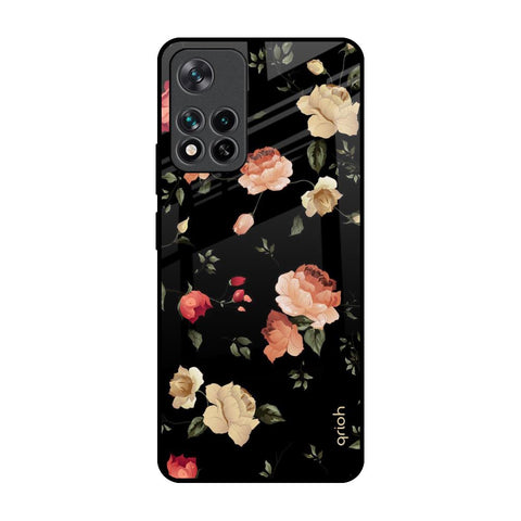 Black Spring Floral Glossy Case for Mi 11i