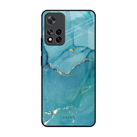 Blue Golden Glitter Glossy Case for Mi 11i