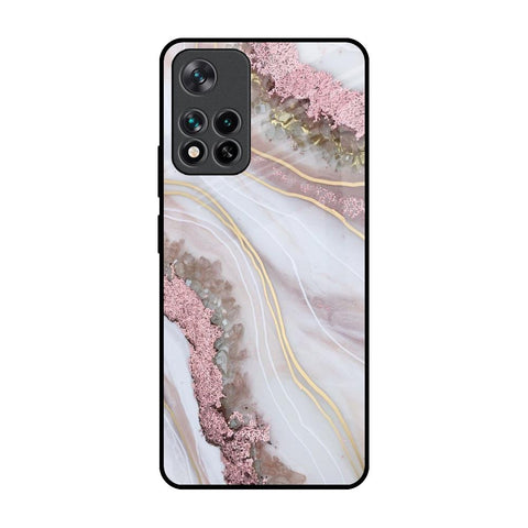 Pink & Gold Gllitter Marble Glossy Case for Mi 11i