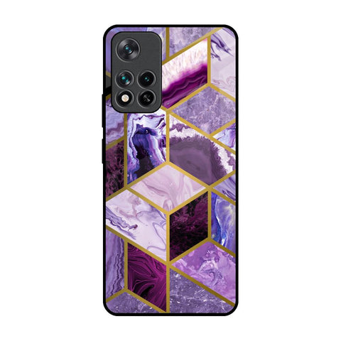 Purple Rhombus Marble Glossy Case for Mi 11i