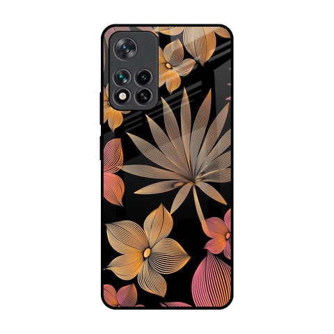 Lines Pattern Flowers Glossy Case for Mi 11i