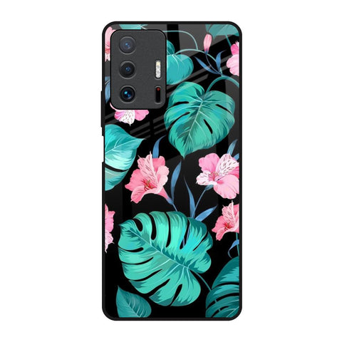 Tropical Leaves & Pink Flowers Glossy Case for Mi 11T Pro 5G