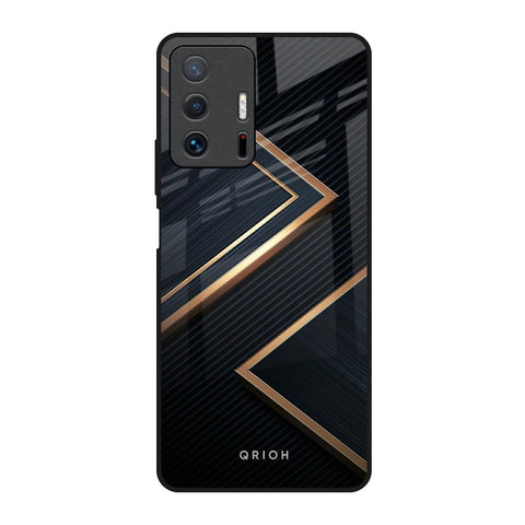 Sleek Golden & Navy Glossy Case for Mi 11T Pro 5G