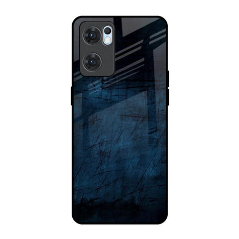 Dark Blue Grunge Glossy Case for Oppo Reno7 5G