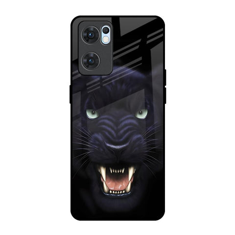 Angry Black Leopard Glossy Case for Oppo Reno7 5G