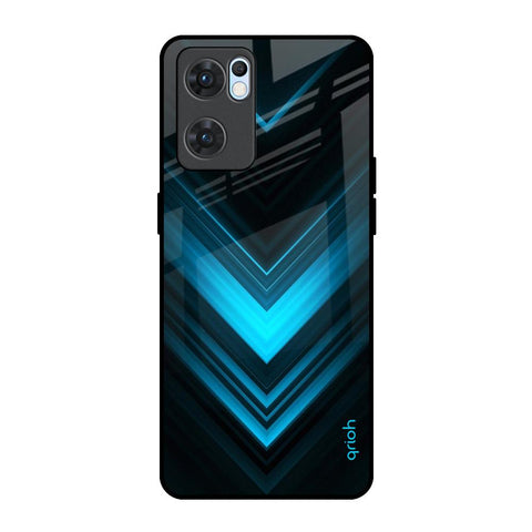 Vertical Blue Arrow Glossy Case For Oppo Reno7 5G