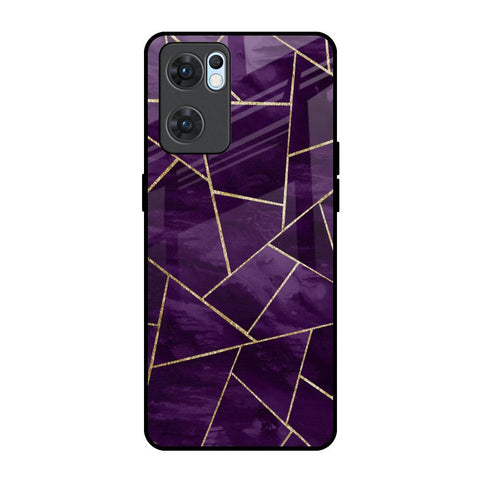 Geometric Purple Glossy Case For Oppo Reno7 5G