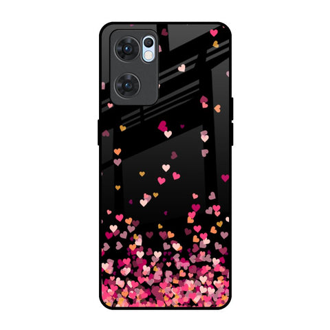 Heart Rain Fall Glossy Case For Oppo Reno7 5G